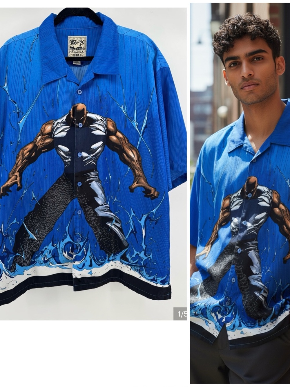 Vintage Steve & Barry's Classic Hawaiian Claudio Nucci Manga Warrior MenSz XXL